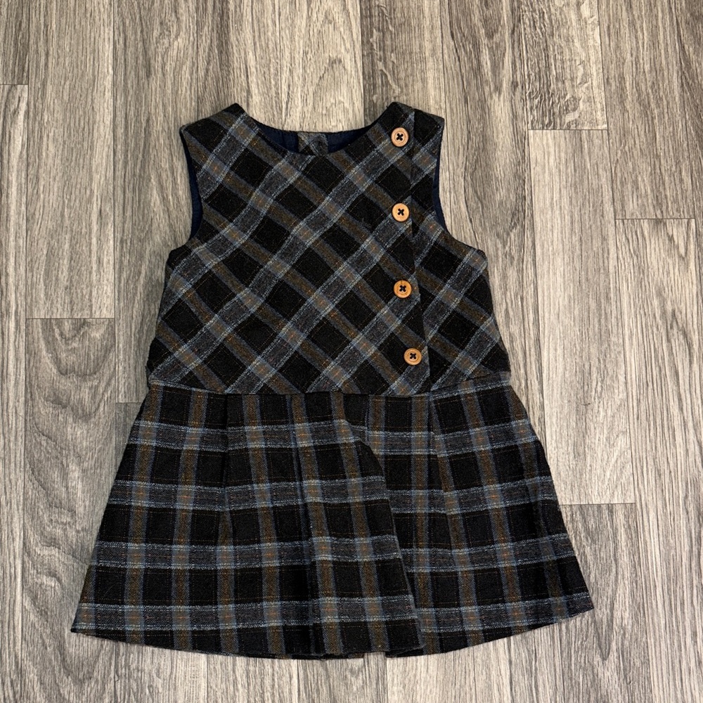 Zara Toddler girl Plaid Dress - Navy Blue size 12-18 months